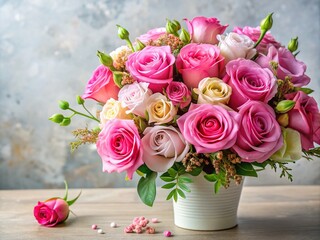 Elegant Pink Rose and Eustoma Bouquet for Celebrations and Special Occasions