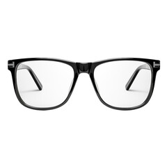 Fototapeta premium Stylish black optical glasses with a modern design placed on a clean transparent background