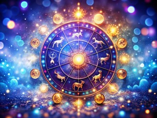 Enchanting Bokeh Effect of Zodiac Sign Symbols for Astrological Enthusiasts