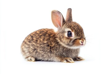 Obraz premium Eastern Cottontail baby rabbit isolated on white background