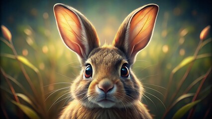 Enchanting Portrait of a Rabbit with Expressive Features and Detailed Fur for Animal Photography Lovers