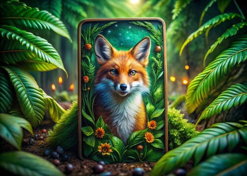 Enigmatic Fox Lenormand Card in Nature's Embrace for Tarot Enthusiasts