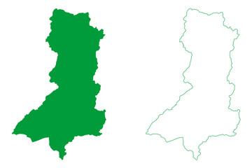 Apiaca municipality (Esp&iacute;rito Santo state, Municipalities of Brazil, Federative Republic of Brazil) map vector illustration, scribble sketch Apiac&aacute; map