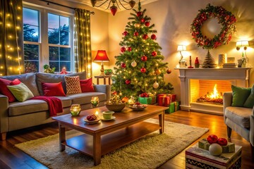 Humorous Christmas Sayings in a Whimsical Holiday Scene