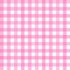 Gingham seamless pattern.Checkered tartan plaid repeat pattern in pink shades.Geometric vector illustration background wallpaper