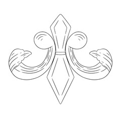 Vintage scroll baroque illustration