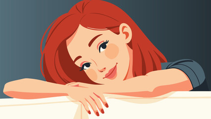 Illustration of a smiling woman with red hair