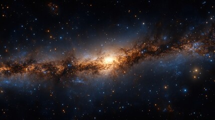 A realistic view of the Milky Way galaxy, filled with millions of stars, each twinkling with unique brightness and detail.