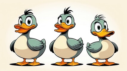 Naklejka premium Angry duck graphic art featuring a humorous and expressive duck. Great for memes, logos, or design projects needing a fun and bold character