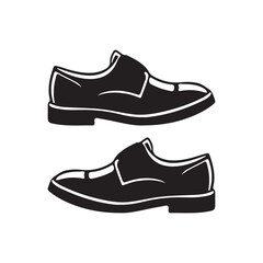 Man Shoes Monogram Vector Illustration Silhouette