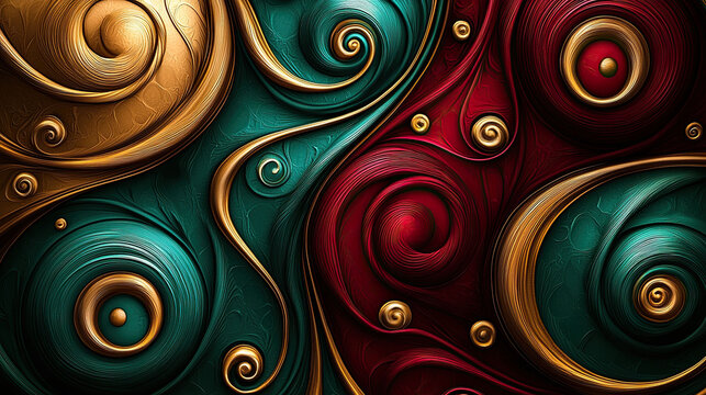 Papier peint abstrait d&eacute;coratif avec des motifs organiques et g&eacute;om&eacute;triques