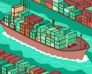 container cargo freight ship