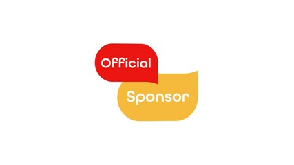 official sponsor sign on white background	
