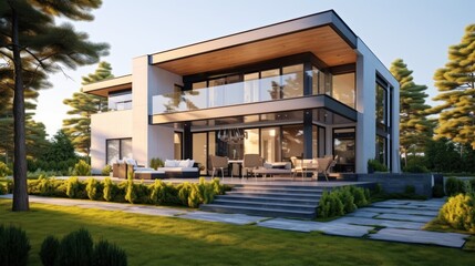 Obraz premium Modern Architecture Home with Patio