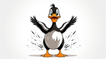 Angry duck graphic art featuring a humorous and expressive duck. Great for memes, logos, or design projects needing a fun and bold character