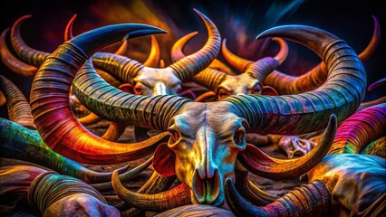 Low Light Buffalo Horns Clipart for Stunning Visuals in Nature Themes