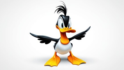 Angry duck graphic art featuring a humorous and expressive duck. Great for memes, logos, or design projects needing a fun and bold character