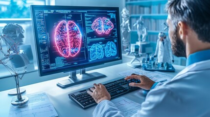 Obraz premium Doctor Explaining Diagnosis to Patient on Computer