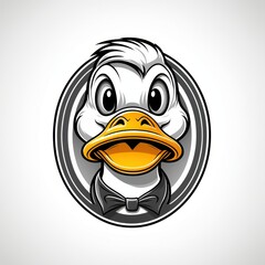 Angry duck graphic art featuring a humorous and expressive duck. Great for memes, logos, or design projects needing a fun and bold character