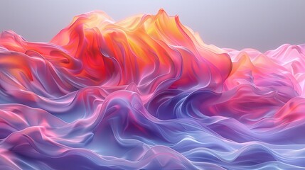 Obraz premium A simple name for this image could be Flowing Blue Smoke with Curved Light Patterns