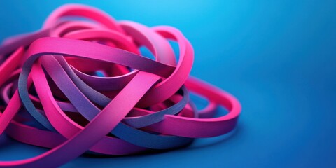 Colorful Collection of Ribbons on a Blue Background | Abstract Design Inspiration