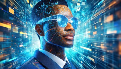 A head shape with glowing neural pathways and complex circuitry evoking AI technology and deep learning systems
