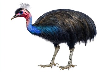southern cassowary - Casuarius casuarius - the third tallest and second heaviest living bird, smaller only than the ostrich and emu. isolated on white background
