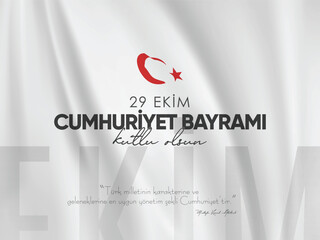 29 ekim cumhuriyet bayramı kutlama tasarımı. Translation: 29 october republic day celebration design.