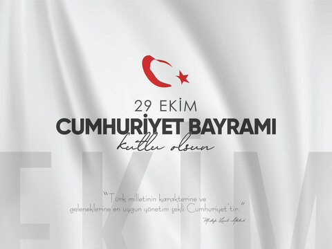 29 ekim cumhuriyet bayramı kutlama tasarımı. Translation: 29 october republic day celebration design.