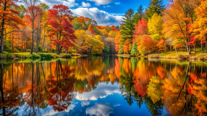 perfect-reflection-in-a-forest-and-pond-on-autumn