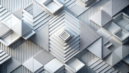 Obraz premium Modern Geometric Banner Design for Business Presentations in White and Gray Stripes