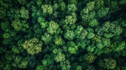Serene forest canopy, a tranquil scene of tall trees and lush greenery