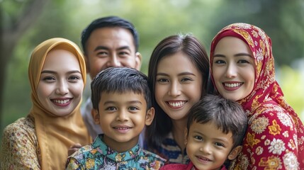 Fototapeta premium Parents raising children with multicultural perspectives, focusing on inclusion and cross-cultural understanding