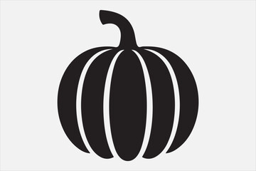 A black silhouette of a pumpkin.