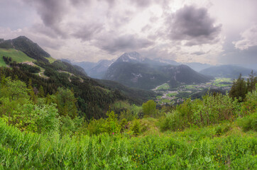 Konigsee lake from Jenner mount in Berchtesgaden National Park, Alps Germany