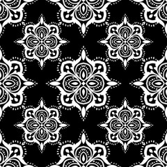 Flower Pattern Ethnic Geometric native tribal boho motif aztec textile fabric carpet mandalas African