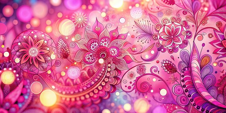 Pinky Doodly: Whimsical Patterns and Vibrant Colors in High Depth of Field
