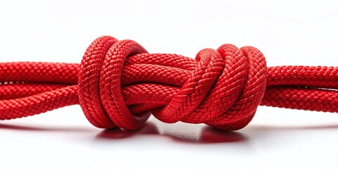 Red Shoelaces Knot Isolated on White Background - Urban Exploration Photography