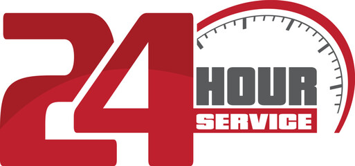 24 Hour emergency service label design