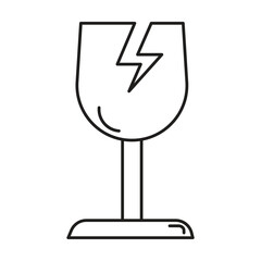 Broken glass icon vector on white background