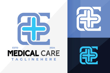 Letter C Medical Care Logo Icon Vector Design. Creative simple logos designs illustration