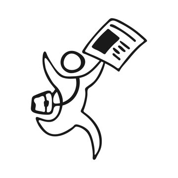 recommend clip art: Newspaper Carrier icon. Hand drawn. Doodle.