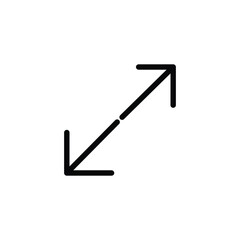 Zoom in linear icon. Full screen mode. Enlarge and expand. User interface arrows. Web design element. Thin line illustration. Contour symbol. Vector outline