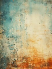 Obraz premium Abstract Vintage Textured Background with Blue, Yellow, and Orange Hues