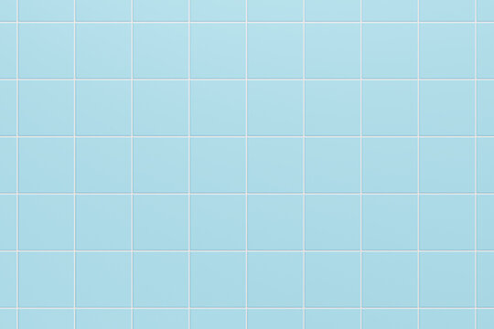blue wall with square tile pattern. Bathroom or kitchen interior product podium.scene with empty goods display mockup, 3d render