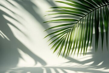 Genuine silhouette of a coconut frond on a clear background