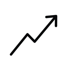 Growth arrow linear icon. Symbolizing progress or upward trends. Economic growth. Positive trend. Moving up.