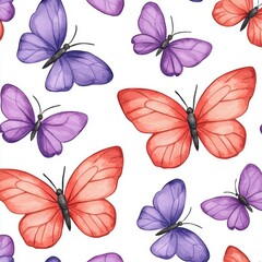 Colorful Butterflies on a White Background Design