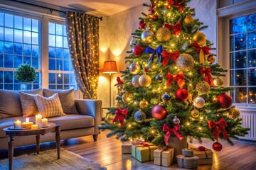 Fototapeta premium Stunning Christmas Tree Decoration for Fashion Photography Inspiration