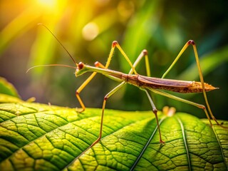 Fototapeta premium Stunning Close-Up of a Stick Insect in Natural Habitat - High Depth of Field Photography